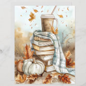 ミュート色の秋カボチャのスクラップブック紙 (正面/裏面)