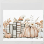 ミュート色の秋カボチャのスクラップブック紙 (正面/裏面)