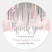 ミュート色スノーフォレストウィンター誕生日 ラウンドシール (正面)