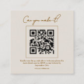 ミュート花模様スクエアRSVP挿入カードとQRコード スクエア名刺 (正面)