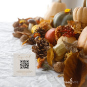 ミュート花模様スクエアRSVP挿入カードとQRコード スクエア名刺