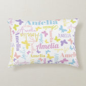 ミュート虹の蝶名前をカスタムするアメリア アクセントクッション (正面)