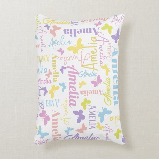 ミュート虹の蝶名前をカスタムするアメリア アクセントクッション (正面(垂直))