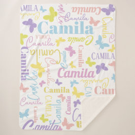 ミュート虹の蝶名前をカスタムするカミラ シェルパブランケット