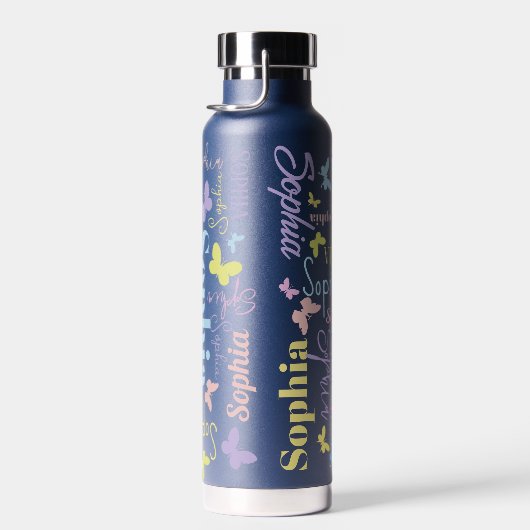 ミュート虹の蝶名前をカスタムするソフィア ウォーターボトル (右面)