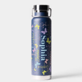 ミュート虹の蝶名前をカスタムするソフィア ウォーターボトル (背面)