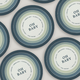 ミュート虹の赤ちゃんシャワーボーイブルーグリーン ペーパープレート