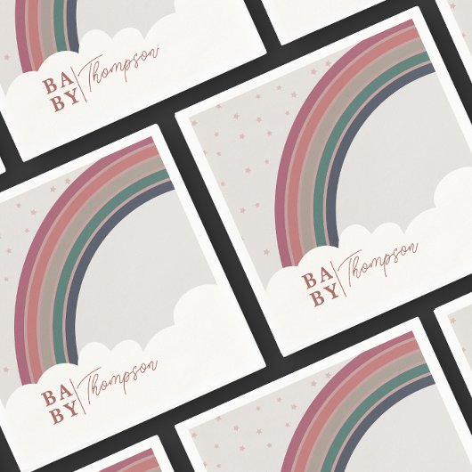 ミュート虹の赤ちゃんシャワー女の子 スタンダードカクテルナプキン