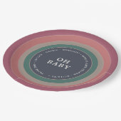 ミュート虹の赤ちゃんシャワー女の子 ペーパープレート (アングル)