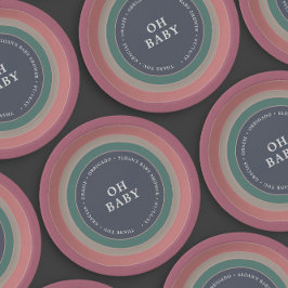 ミュート虹の赤ちゃんシャワー女の子 ペーパープレート