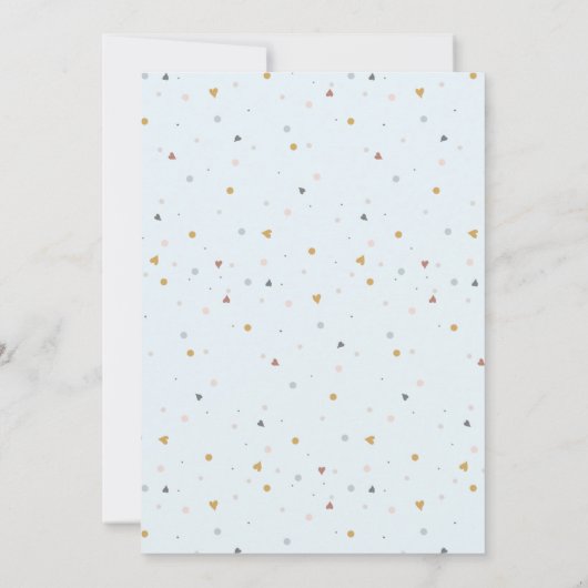 ミュート虹ほこりっぽい青金ゴールド男の子ベビーシャワー 招待状 (裏面)