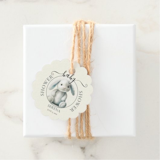 ミュート詰まったバニー赤ちゃんシャワー丸 フェイバータグ (インサイチュ)