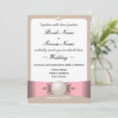 ミュート赤面とタンパールリボンの写真結婚の写真 招待状 (スタンド正面)