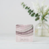 ミュート赤面薄紫ゲート自然イヤリングディスプレイ スクエア名刺 (スタンド正面)