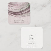 ミュート赤面薄紫ゲート自然イヤリングディスプレイ スクエア名刺 (正面/裏面)