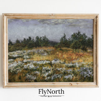 ミュート風景プリントアンティークビレッジウォーター色 ポスター