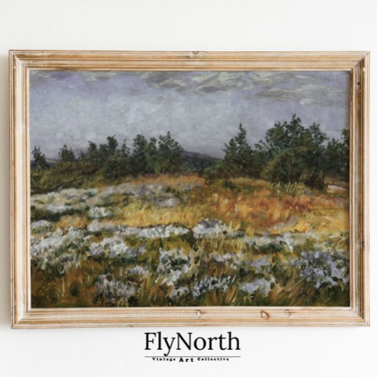 ミュート風景プリントアンティークビレッジウォーター色 ポスター