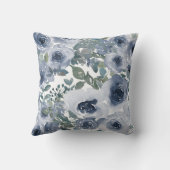 ミュート(パウダーグレーブルー)水彩(水彩)フローラアクセント クッション (裏面)