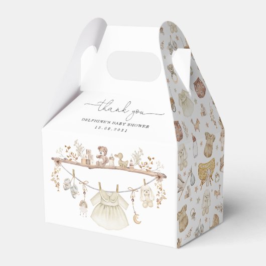 ミュートBoho子供部屋ベビーガールシャワー フェイバーボックス (裏面サイド)