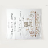 ミュートBoho小さな男の子の赤ちゃんシャワーへようこそ タペストリー (正面(横))