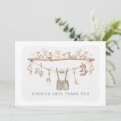 ミュートBoho男の赤ちゃん服小さな男の写真 サンキューカード (スタンド正面)