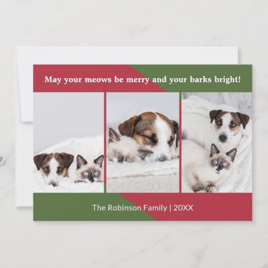 ミューメリーズおもしろい犬猫フォトクリスマス シーズンカード (正面)