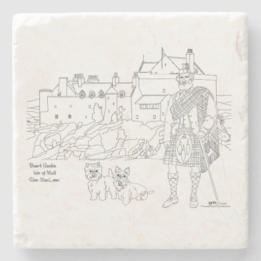 ミュールスコットランドのデュアート城島 ストーンコースター (正面)