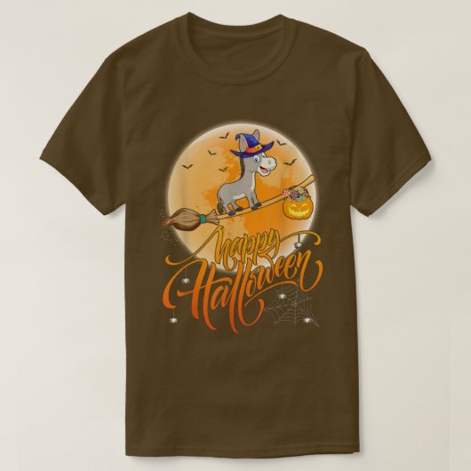 ミュールライドウィッチショットムーンヴィンテージミュールハロウィーン Tシャツ (デザイン正面)