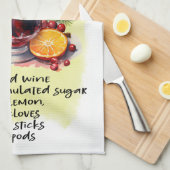 ミュールワインレシピクリスマスのレシピデザイン キッチンタオル (四つ折り)