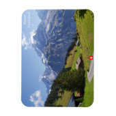 ミューレン、スイス。スイスアルプスの夏の日 マグネット (縦)