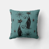 ミュー不気味レトロー原爆の猫が青 クッション (裏面)