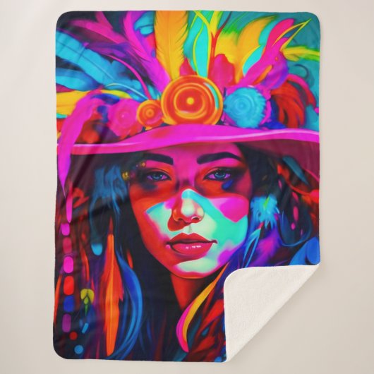 ミュ鮮やかー シェルパブランケット (正面)