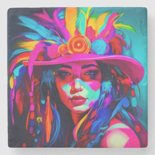 ミュ鮮やかー ストーンコースター (正面)