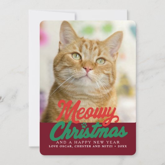 ミョイクリスマスかわいい猫フォトクリスマス シーズンカード (正面)