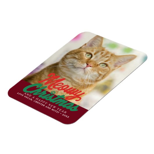 ミョイクリスマスかわいい猫フォトクリスマス マグネット (左側)