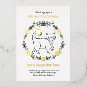 ミョイクリスマスかわいい猫 箔シーズンカード (正面)