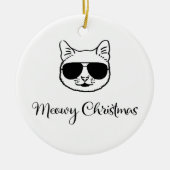 『ミョイ・クリスマス』クールの猫の色合い セラミックオーナメント (正面)
