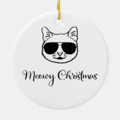 『ミョイ・クリスマス』クールの猫の色合い セラミックオーナメント (裏面)