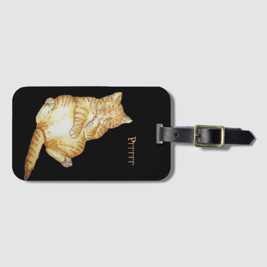 ミョウガの子猫を寝かしたかわいい猫 ラゲッジタグ (正面横)