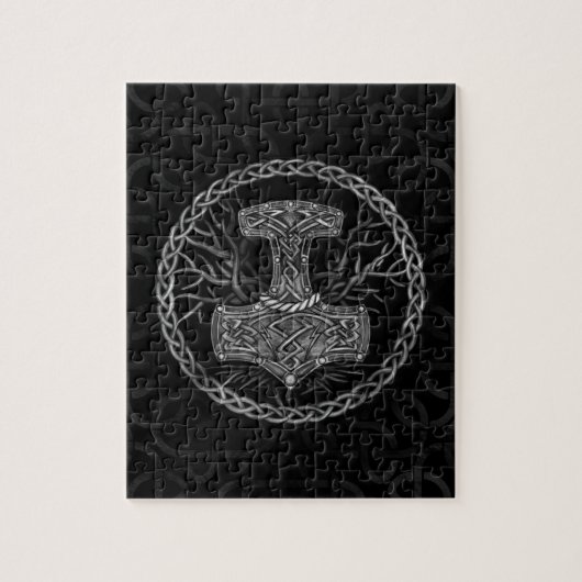 ミョルニール-生命のトールと木のハンマー ジグソーパズル (縦)