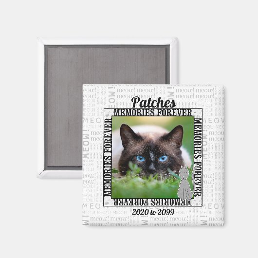 ミョーねこメモリアル名前と写真 マグネット (正面/裏面)