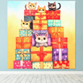 ミョーギフト誕生日タワー キャンバスプリント (インサイチュ (ウッドフロア))