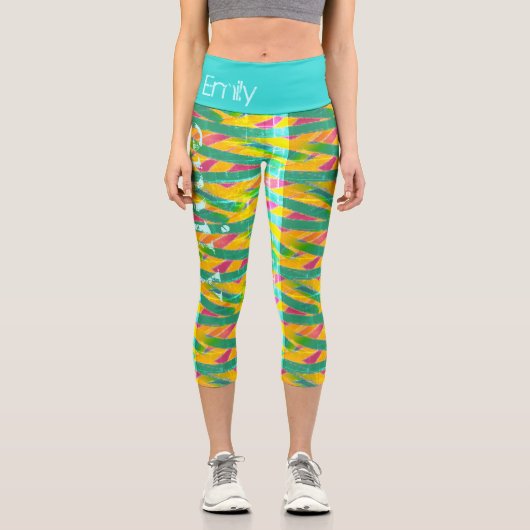 ミラカラフループシームレスデザインパーソナライズされたC カプリレギンス (正面)