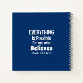 ミラクルバイブル聖句クリスチャン信仰海軍ブルー ノートブック (裏面)