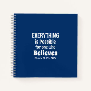 ミラクルバイブル聖句クリスチャン信仰海軍ブルー ノートブック