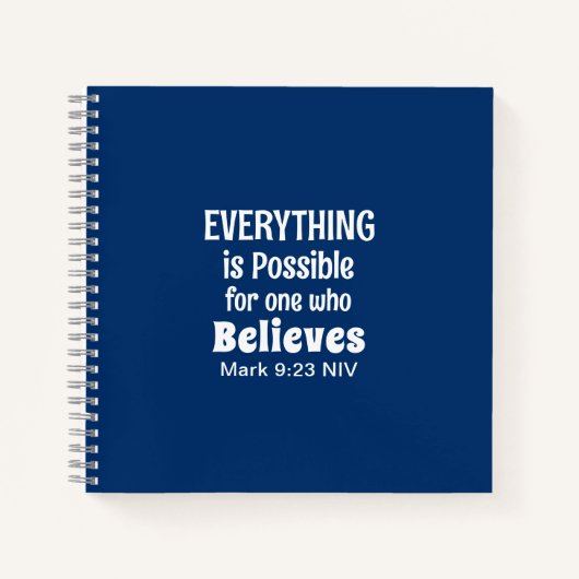 ミラクルバイブル聖句クリスチャン信仰海軍ブルー ノートブック (正面)