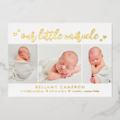 ミラクルフォイルベビー誕生のお知らせ 箔シーズンカード (正面)