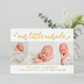 ミラクルフォイルベビー誕生のお知らせ 箔シーズンカード (立ち正面)