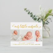 ミラクルフォイルベビー誕生発表葉書 箔シーズンポストカード (立ち正面)