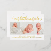 ミラクルフォイルベビー誕生発表葉書 箔シーズンポストカード (正面/裏面)